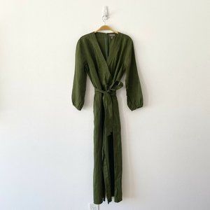 Point Sur Faux Wrap Linen Jumpsuit Belt Size 4